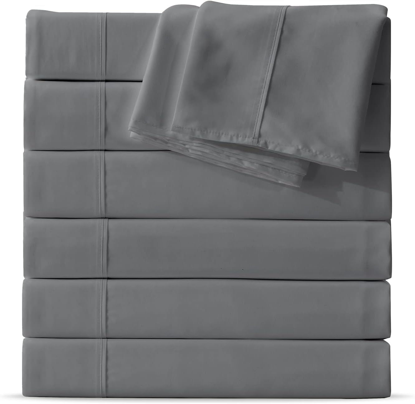 Maple&Stone Twin Flat Sheet 6 Pack,Premium Soft & Breathable,Brushed Microfiber Fabric,Anti-Shrinkage & Non-Fading,Bulk Flat Sheets Only Twin Size (White)