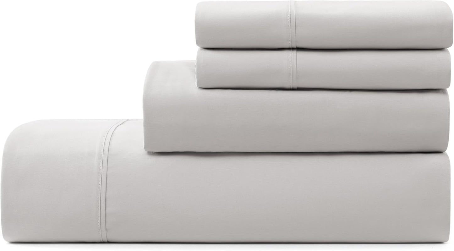 UGG King Sheet Set 4-Piece Luxury Cooling Sheets Deep Pockets Premium Bedding with 2 Pillow Shams Hypoallergenic Machine Washable Soft Lightweight Bed Set for Bedroom, King, White (Hedi)