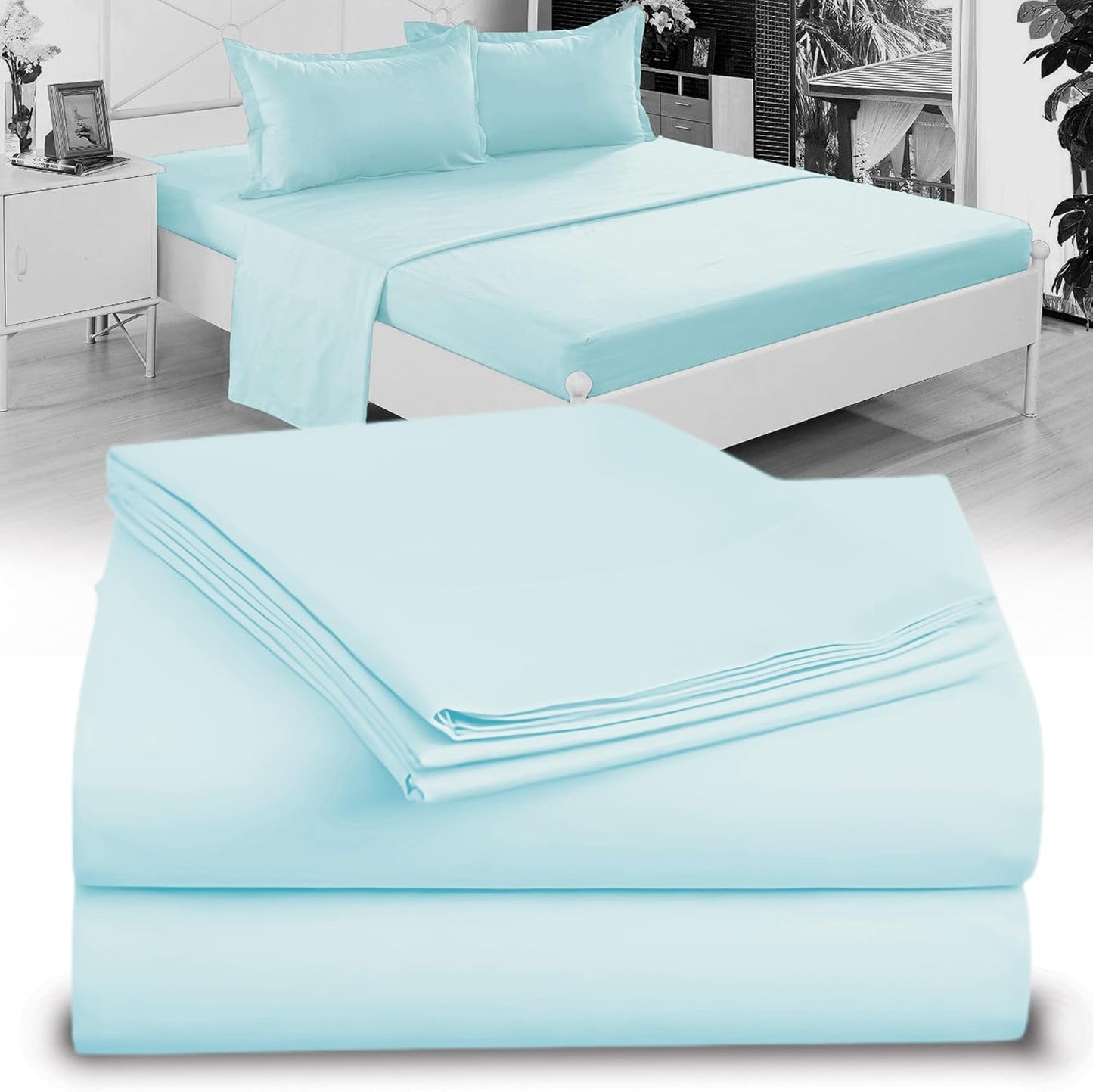 Full XL 100% Microfiber Double Brushed Sheet Set - Extra-Soft, Breathable & Wrinkle-Free - 15" Deep Pockets, 54" x 80" - Ideal for Extra Long Full Beds - 4PC Set (Full XL, White)
