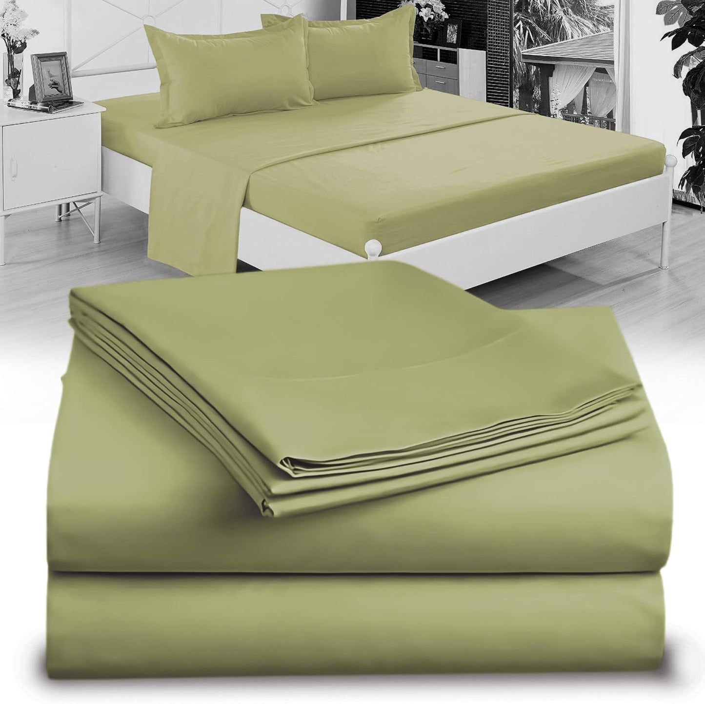 Full XL 100% Microfiber Double Brushed Sheet Set - Extra-Soft, Breathable & Wrinkle-Free - 15" Deep Pockets, 54" x 80" - Ideal for Extra Long Full Beds - 4PC Set (Full XL, White)