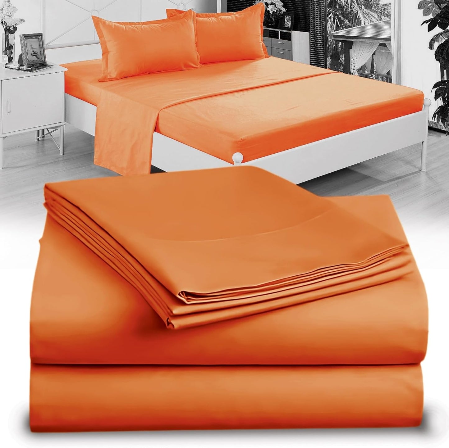 Full XL 100% Microfiber Double Brushed Sheet Set - Extra-Soft, Breathable & Wrinkle-Free - 15" Deep Pockets, 54" x 80" - Ideal for Extra Long Full Beds - 4PC Set (Full XL, White)
