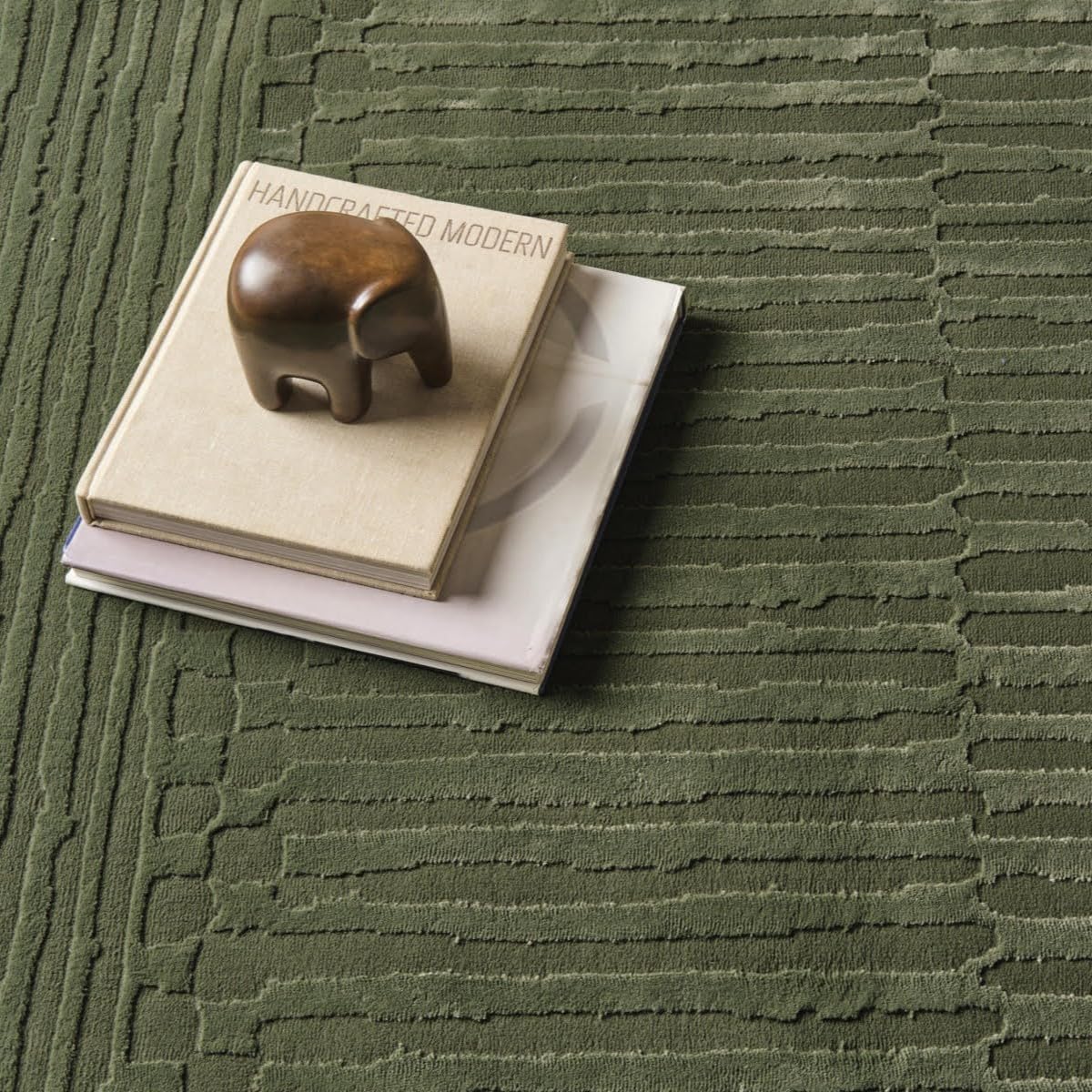 Soloba 6'7"x9' Washable Area Rug for Living Room Bedroom - 100% Recycled Oeko-TEX Certified, Medium Pile, Green
