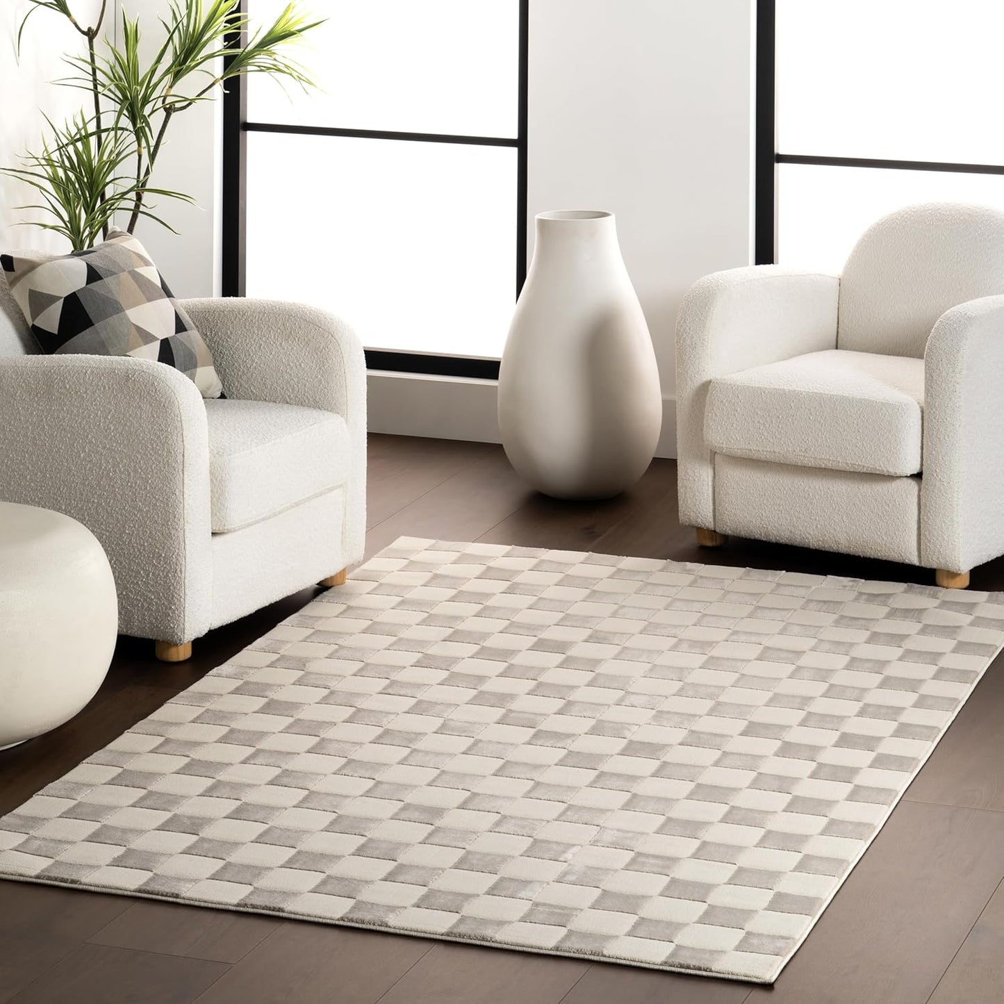 nuLOOM Alaiya Checkered 4x6 Machine Washable Area Rug for Living Room Bedroom Dining Room Kitchen, Green