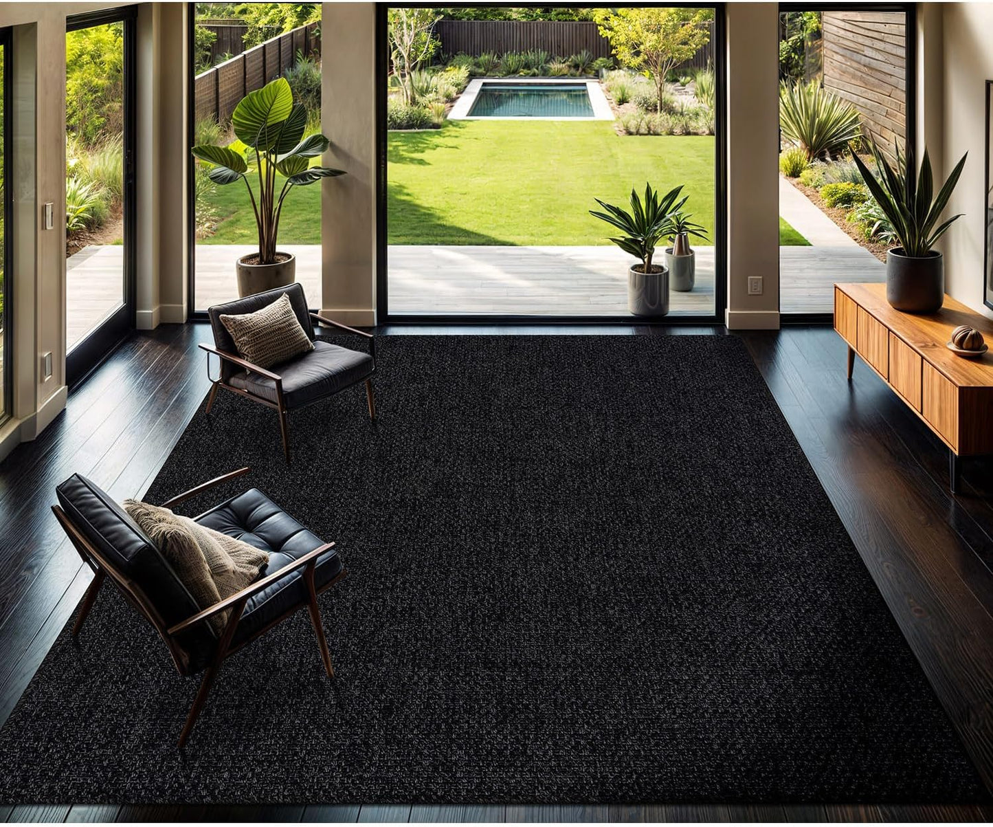 CAMILSON Easy Jute Rug 8x10, Indoor Outdoor Natural Color Fiber Area Rugs for Living Room and Patio Rug Herringbone Seagrass Boho Woven Design Easy-Cleaning Washable Outside Carpet Alfombras 8 x 10