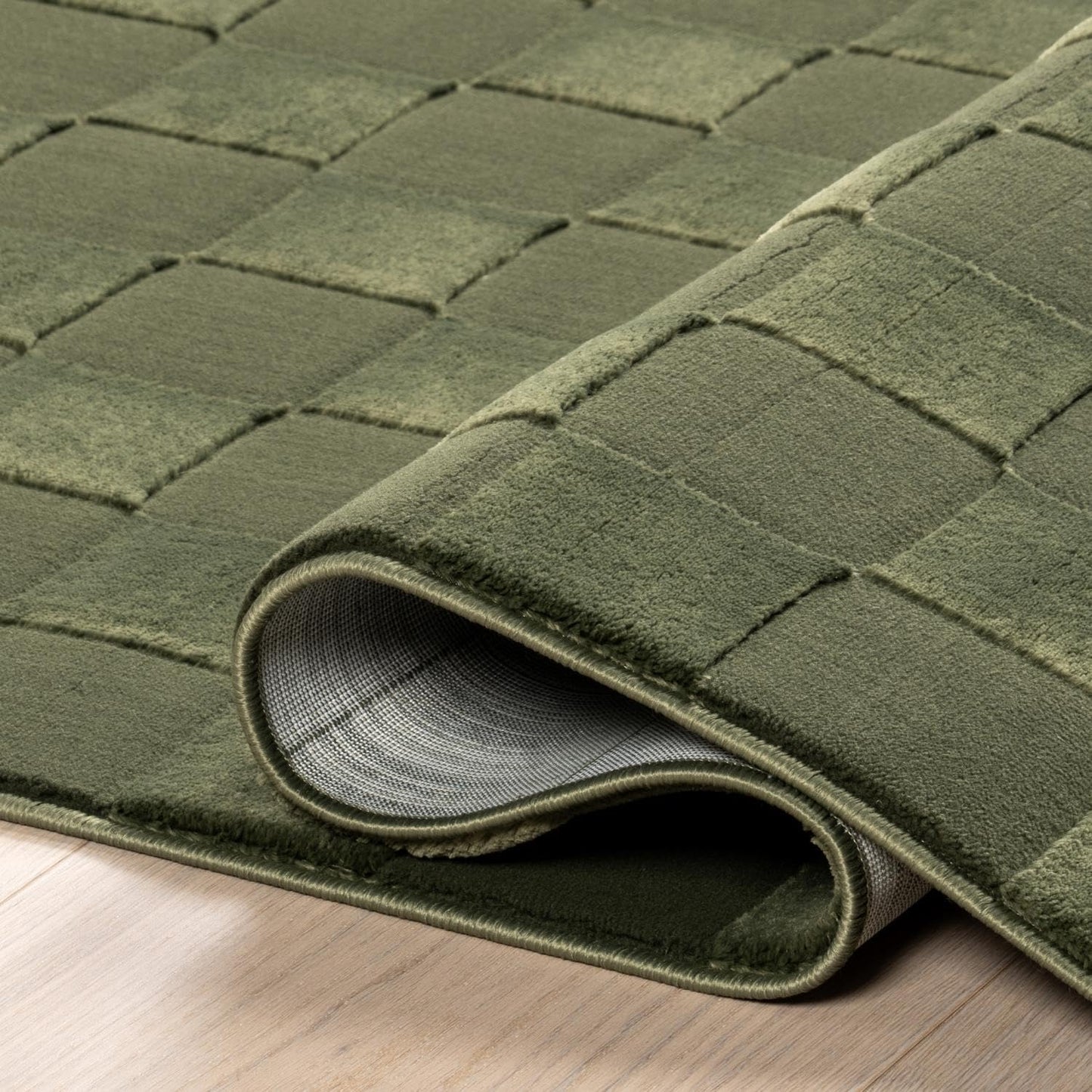 nuLOOM Alaiya Checkered 4x6 Machine Washable Area Rug for Living Room Bedroom Dining Room Kitchen, Green