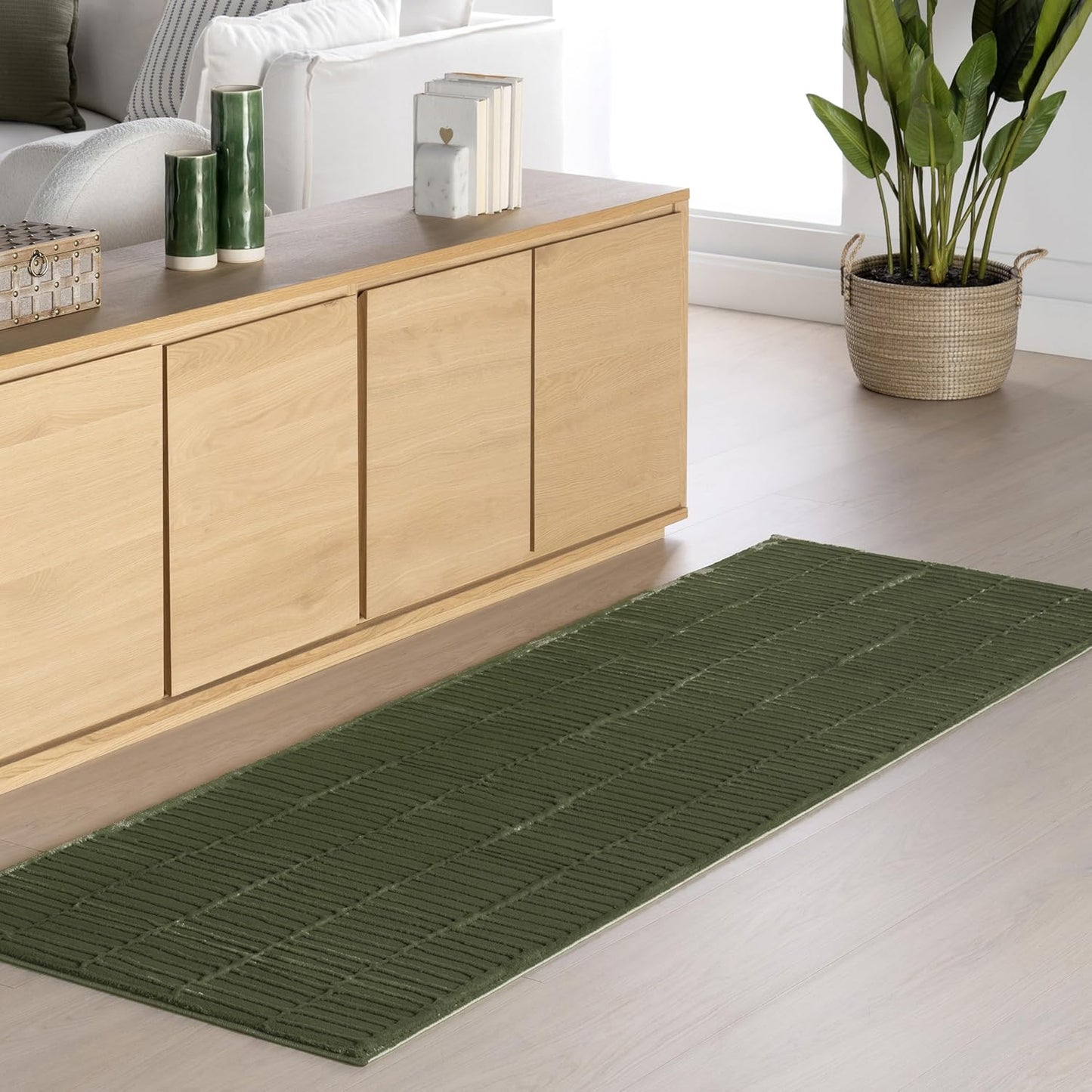 nuLOOM Alaiya Checkered 4x6 Machine Washable Area Rug for Living Room Bedroom Dining Room Kitchen, Green