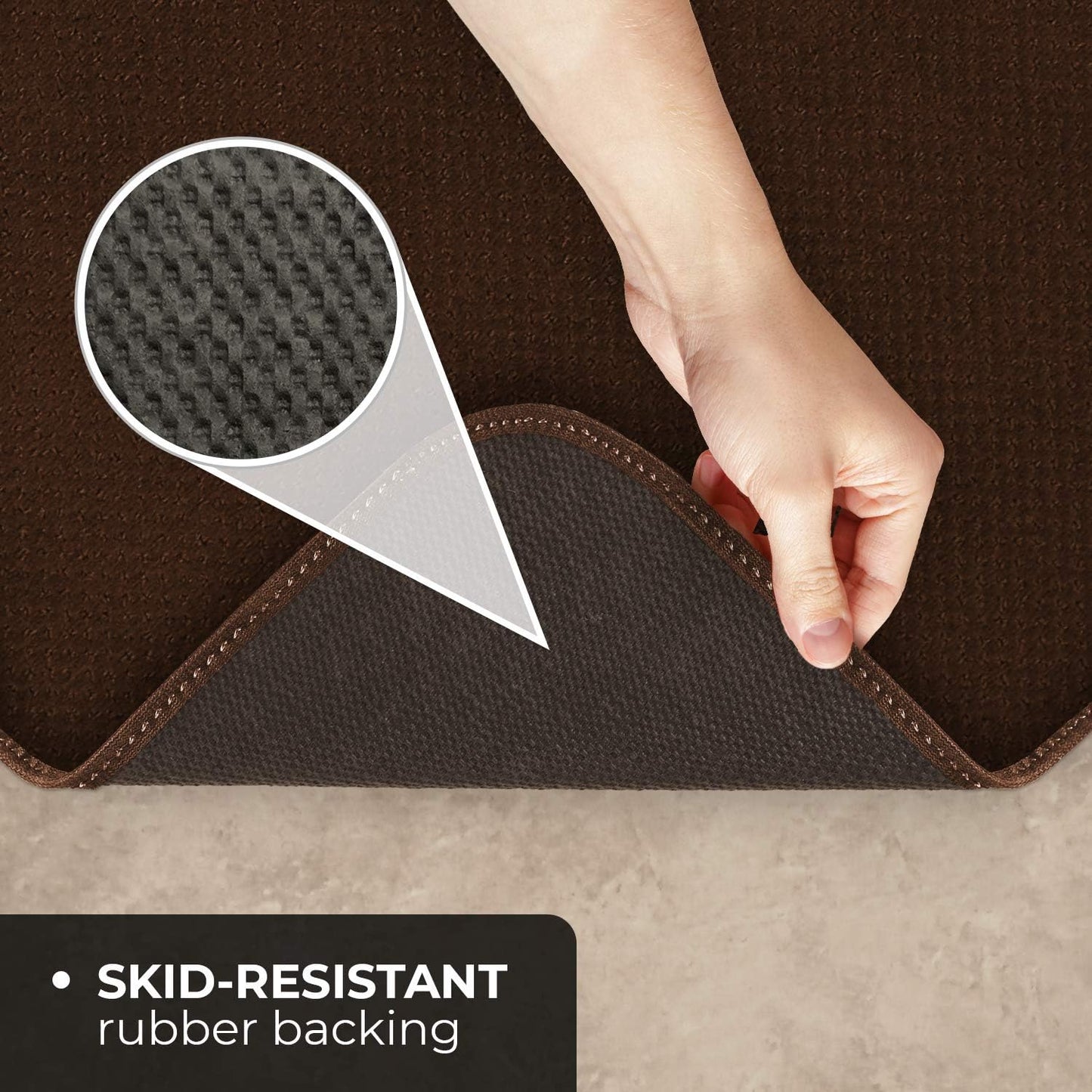 House, Home and More Skid-Resistant Carpet Runner - Chocolate Brown - 4 Feet X 27 Inches