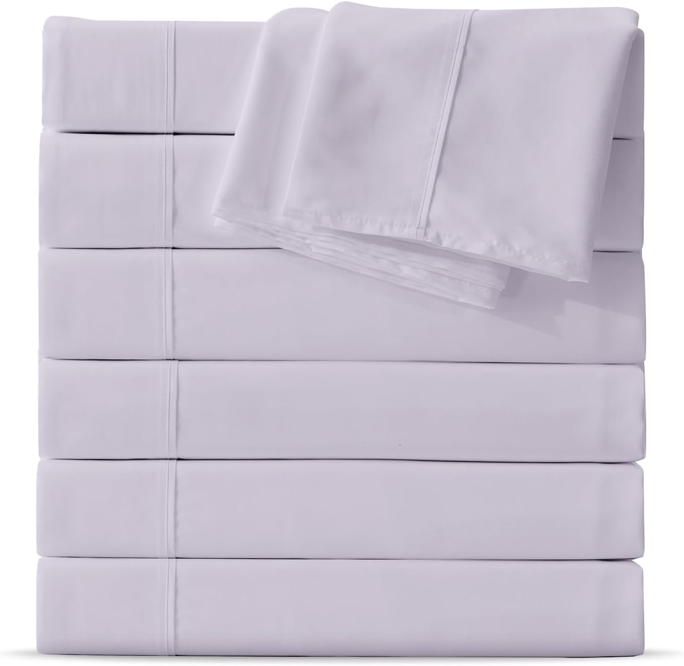 Maple&Stone Twin Flat Sheet 6 Pack,Premium Soft & Breathable,Brushed Microfiber Fabric,Anti-Shrinkage & Non-Fading,Bulk Flat Sheets Only Twin Size (White)