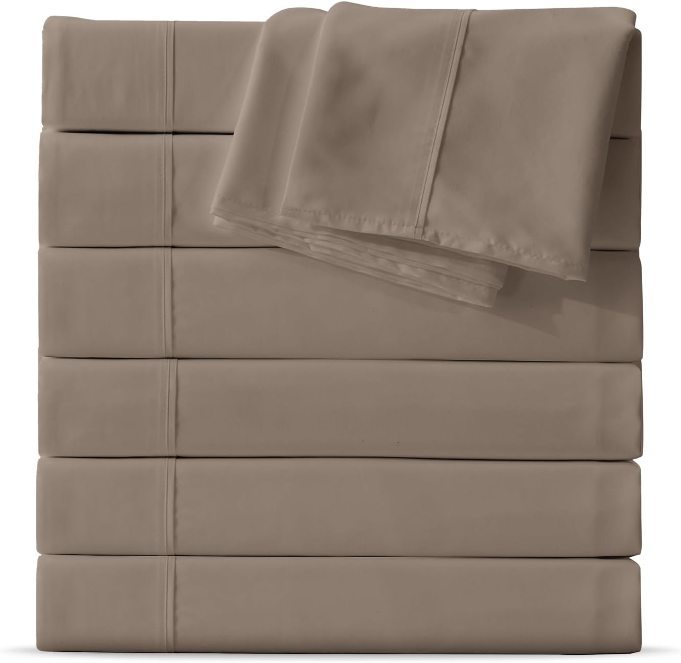 Maple&Stone Twin Flat Sheet 6 Pack,Premium Soft & Breathable,Brushed Microfiber Fabric,Anti-Shrinkage & Non-Fading,Bulk Flat Sheets Only Twin Size (White)