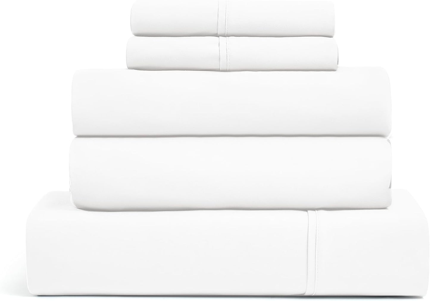 UGG King Sheet Set 4-Piece Luxury Cooling Sheets Deep Pockets Premium Bedding with 2 Pillow Shams Hypoallergenic Machine Washable Soft Lightweight Bed Set for Bedroom, King, White (Hedi)