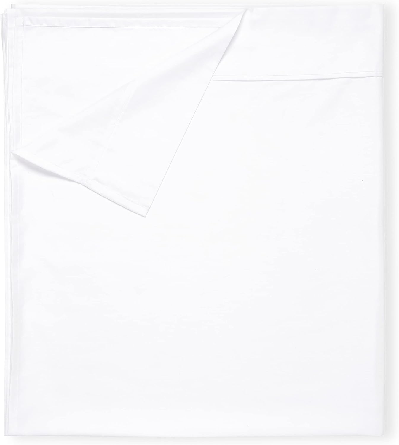 California Design Den Queen Size Flat Bed Sheet Only - Soft 400 Thread Count 100% Cotton Sheet Sateen, Breathable, Durable and Cooling Bed Sheets - Bright White