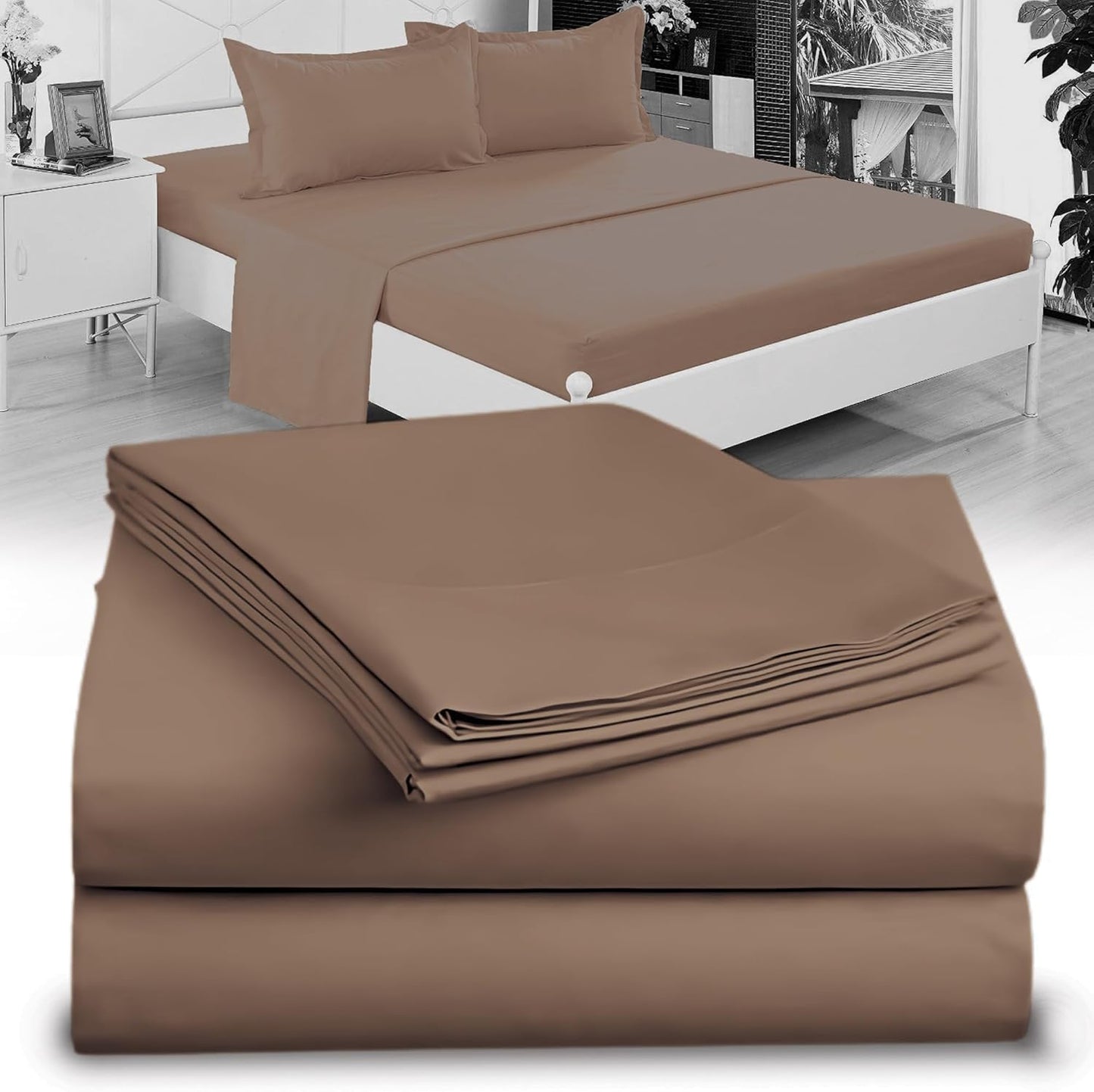 Full XL 100% Microfiber Double Brushed Sheet Set - Extra-Soft, Breathable & Wrinkle-Free - 15" Deep Pockets, 54" x 80" - Ideal for Extra Long Full Beds - 4PC Set (Full XL, White)