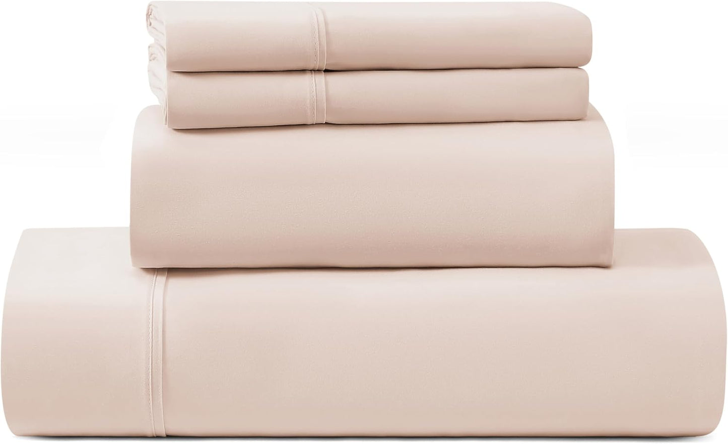 UGG King Sheet Set 4-Piece Luxury Cooling Sheets Deep Pockets Premium Bedding with 2 Pillow Shams Hypoallergenic Machine Washable Soft Lightweight Bed Set for Bedroom, King, White (Hedi)