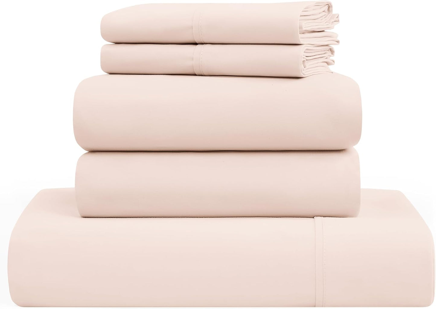 UGG King Sheet Set 4-Piece Luxury Cooling Sheets Deep Pockets Premium Bedding with 2 Pillow Shams Hypoallergenic Machine Washable Soft Lightweight Bed Set for Bedroom, King, White (Hedi)