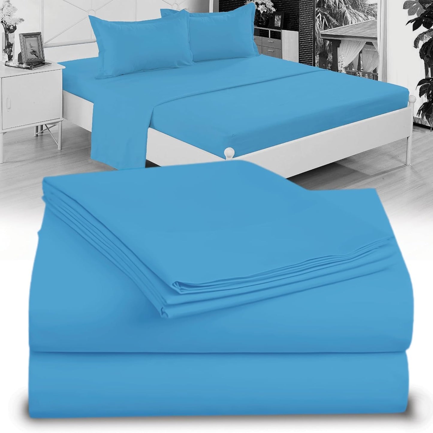 Full XL 100% Microfiber Double Brushed Sheet Set - Extra-Soft, Breathable & Wrinkle-Free - 15" Deep Pockets, 54" x 80" - Ideal for Extra Long Full Beds - 4PC Set (Full XL, White)