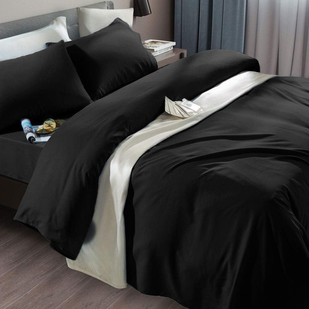 SONORO KATE Bed Sheet Set Super Soft Microfiber 1800 Thread Count Luxury Egyptian Sheets Fit 18-24 Inch Deep Pocket Mattress Wrinkle-6 Piece (Dark Grey, Queen)