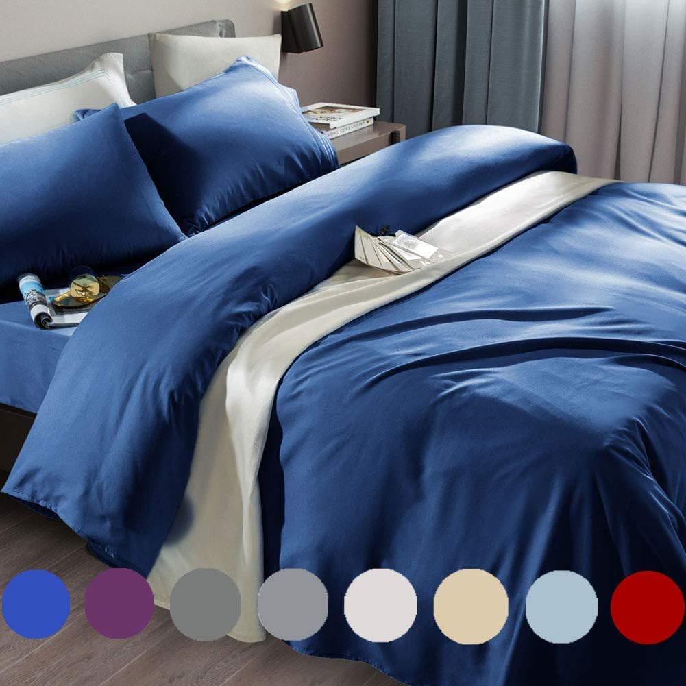 SONORO KATE Bed Sheet Set Super Soft Microfiber 1800 Thread Count Luxury Egyptian Sheets Fit 18-24 Inch Deep Pocket Mattress Wrinkle-6 Piece (Dark Grey, Queen)