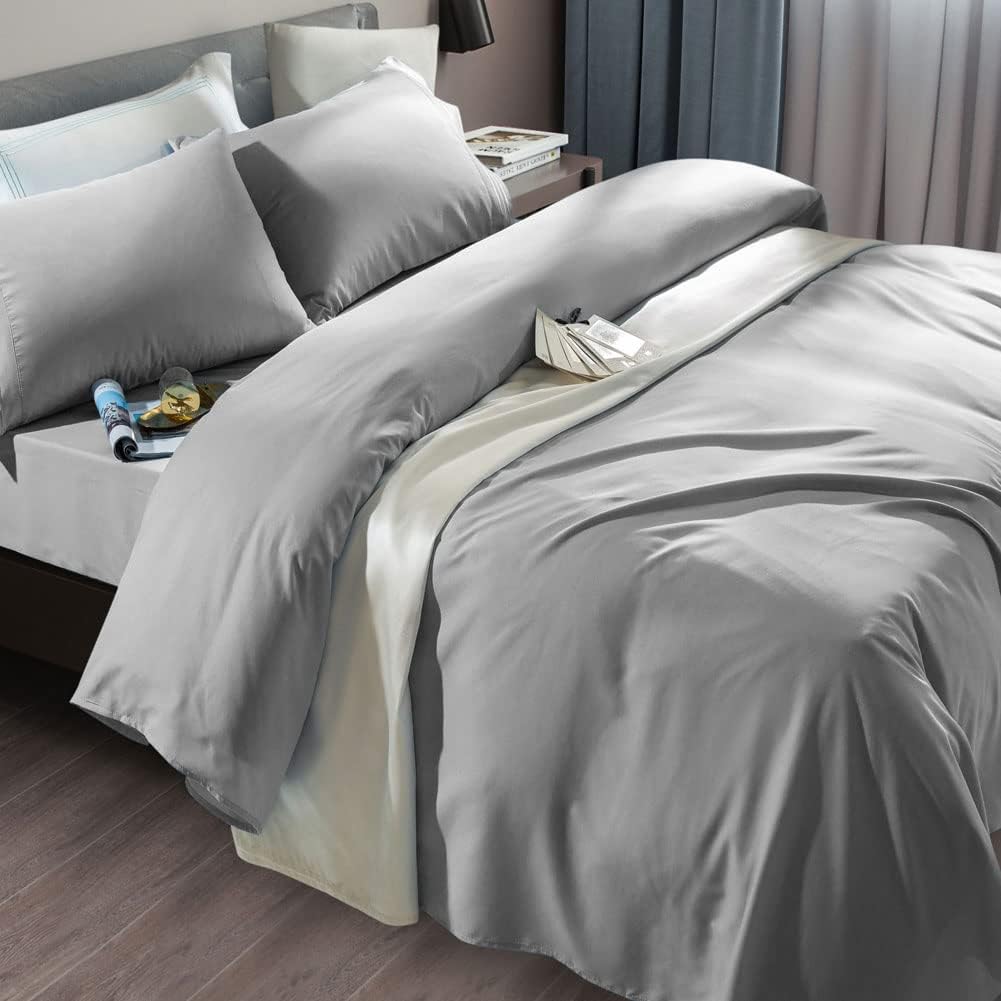 SONORO KATE Bed Sheet Set Super Soft Microfiber 1800 Thread Count Luxury Egyptian Sheets Fit 18-24 Inch Deep Pocket Mattress Wrinkle-6 Piece (Dark Grey, Queen)