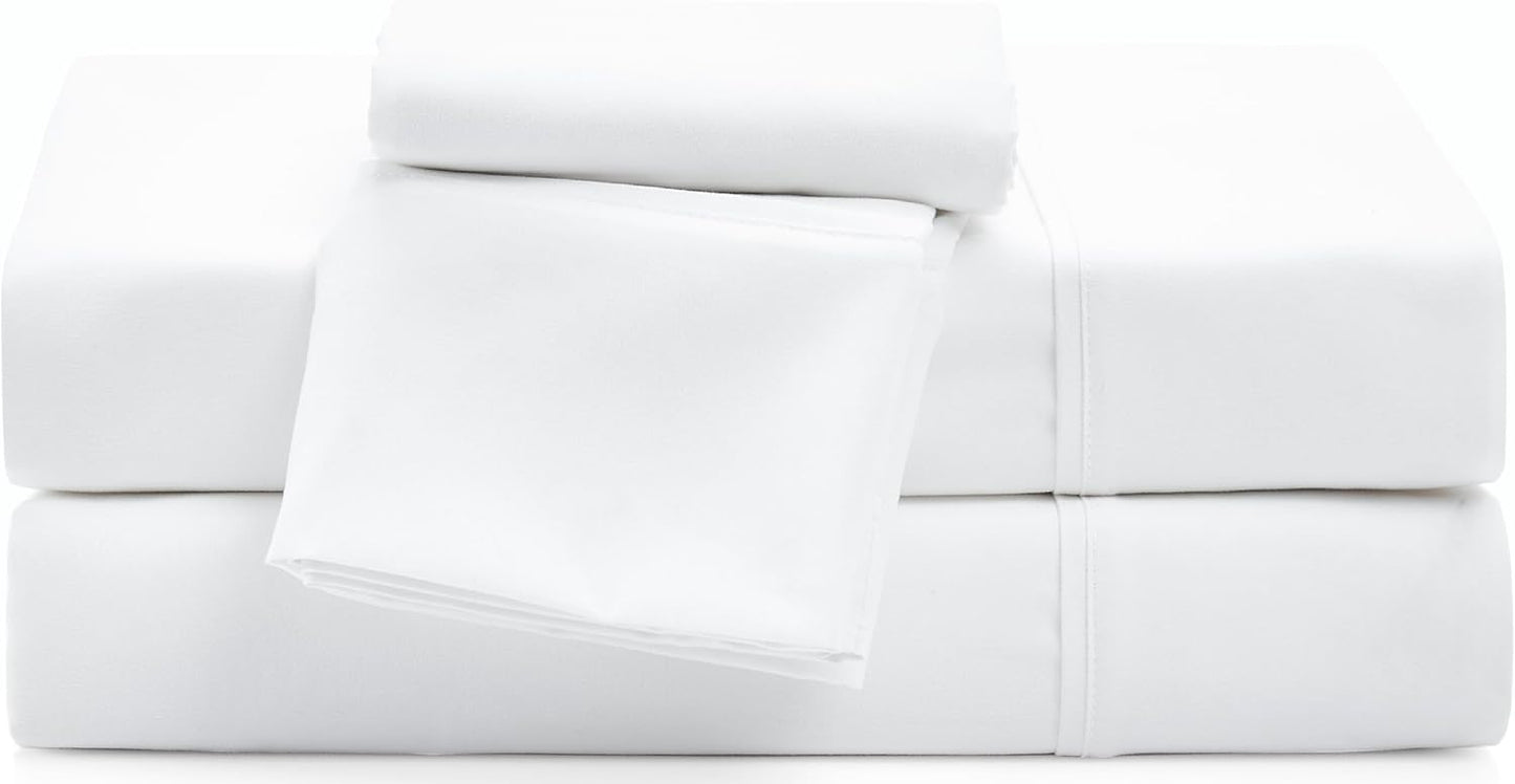 UGG King Sheet Set 4-Piece Luxury Cooling Sheets Deep Pockets Premium Bedding with 2 Pillow Shams Hypoallergenic Machine Washable Soft Lightweight Bed Set for Bedroom, King, White (Hedi)