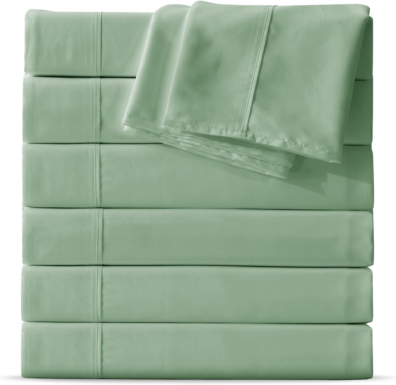 Maple&Stone Twin Flat Sheet 6 Pack,Premium Soft & Breathable,Brushed Microfiber Fabric,Anti-Shrinkage & Non-Fading,Bulk Flat Sheets Only Twin Size (White)