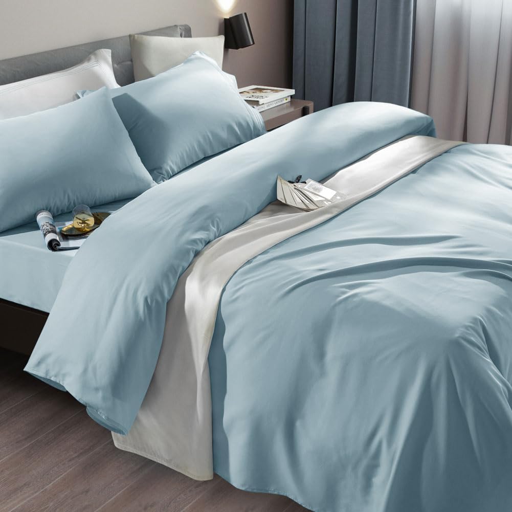SONORO KATE Bed Sheet Set Super Soft Microfiber 1800 Thread Count Luxury Egyptian Sheets Fit 18-24 Inch Deep Pocket Mattress Wrinkle-6 Piece (Dark Grey, Queen)