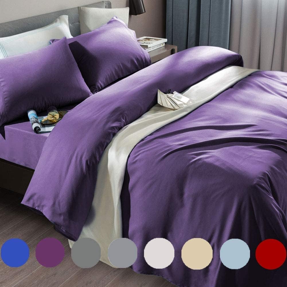 SONORO KATE Bed Sheet Set Super Soft Microfiber 1800 Thread Count Luxury Egyptian Sheets Fit 18-24 Inch Deep Pocket Mattress Wrinkle-6 Piece (Dark Grey, Queen)