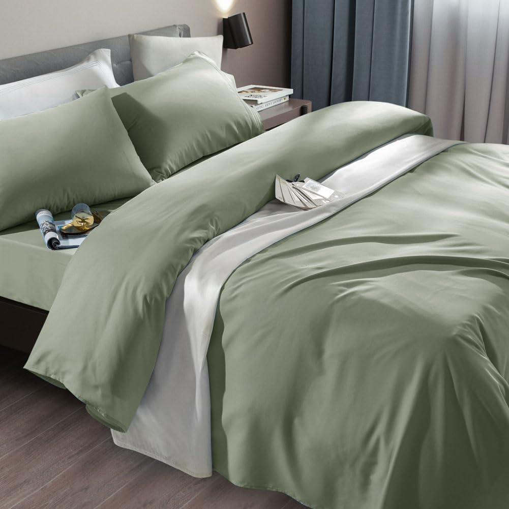SONORO KATE Bed Sheet Set Super Soft Microfiber 1800 Thread Count Luxury Egyptian Sheets Fit 18-24 Inch Deep Pocket Mattress Wrinkle-6 Piece (Dark Grey, Queen)