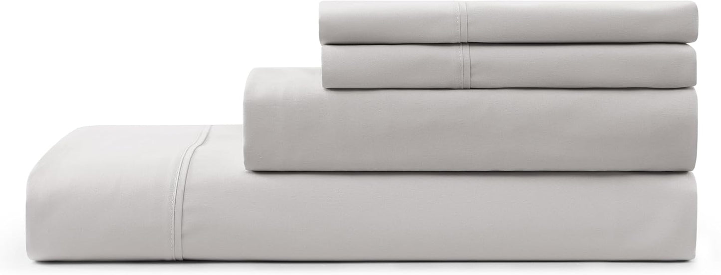 UGG King Sheet Set 4-Piece Luxury Cooling Sheets Deep Pockets Premium Bedding with 2 Pillow Shams Hypoallergenic Machine Washable Soft Lightweight Bed Set for Bedroom, King, White (Hedi)