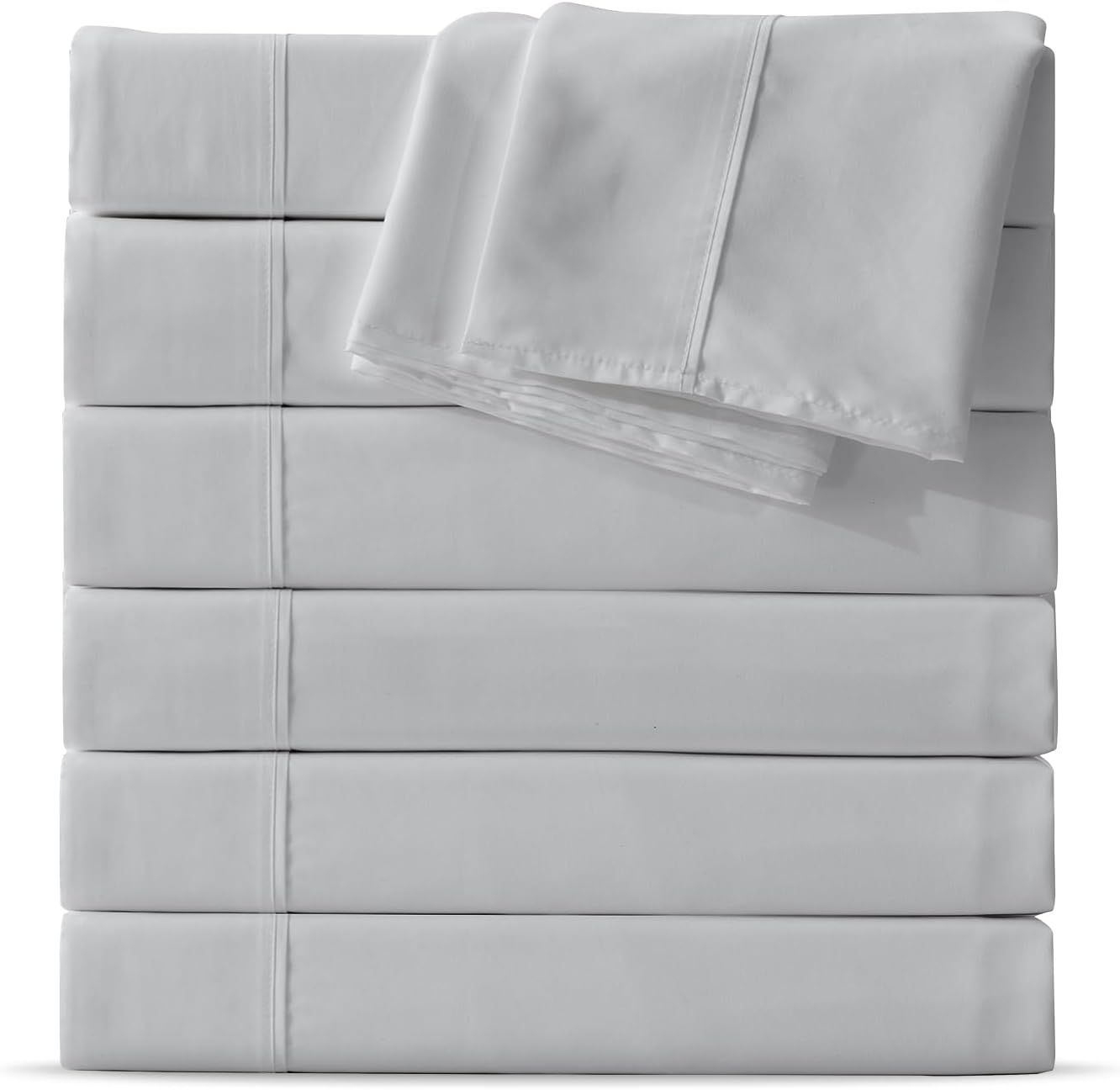 Maple&Stone Twin Flat Sheet 6 Pack,Premium Soft & Breathable,Brushed Microfiber Fabric,Anti-Shrinkage & Non-Fading,Bulk Flat Sheets Only Twin Size (White)