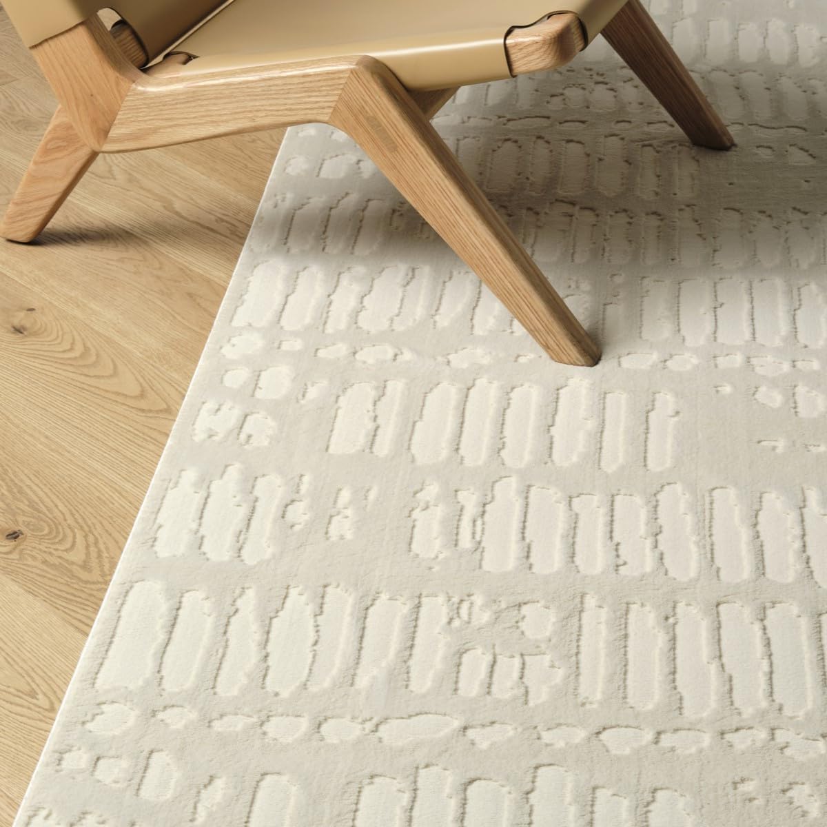 Shell 7'10"x10' Washable Area Rug for Living Room Bedroom - 100% Recycled Oeko-TEX Certified, Medium Pile, Beige, Cream