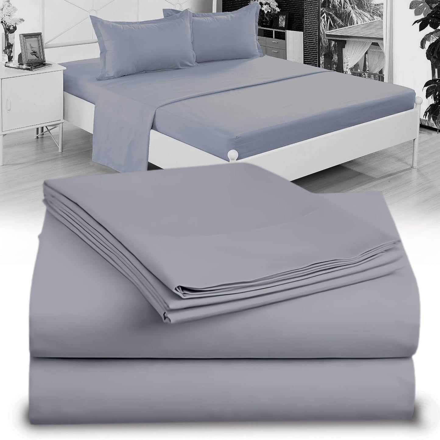 Full XL 100% Microfiber Double Brushed Sheet Set - Extra-Soft, Breathable & Wrinkle-Free - 15" Deep Pockets, 54" x 80" - Ideal for Extra Long Full Beds - 4PC Set (Full XL, White)
