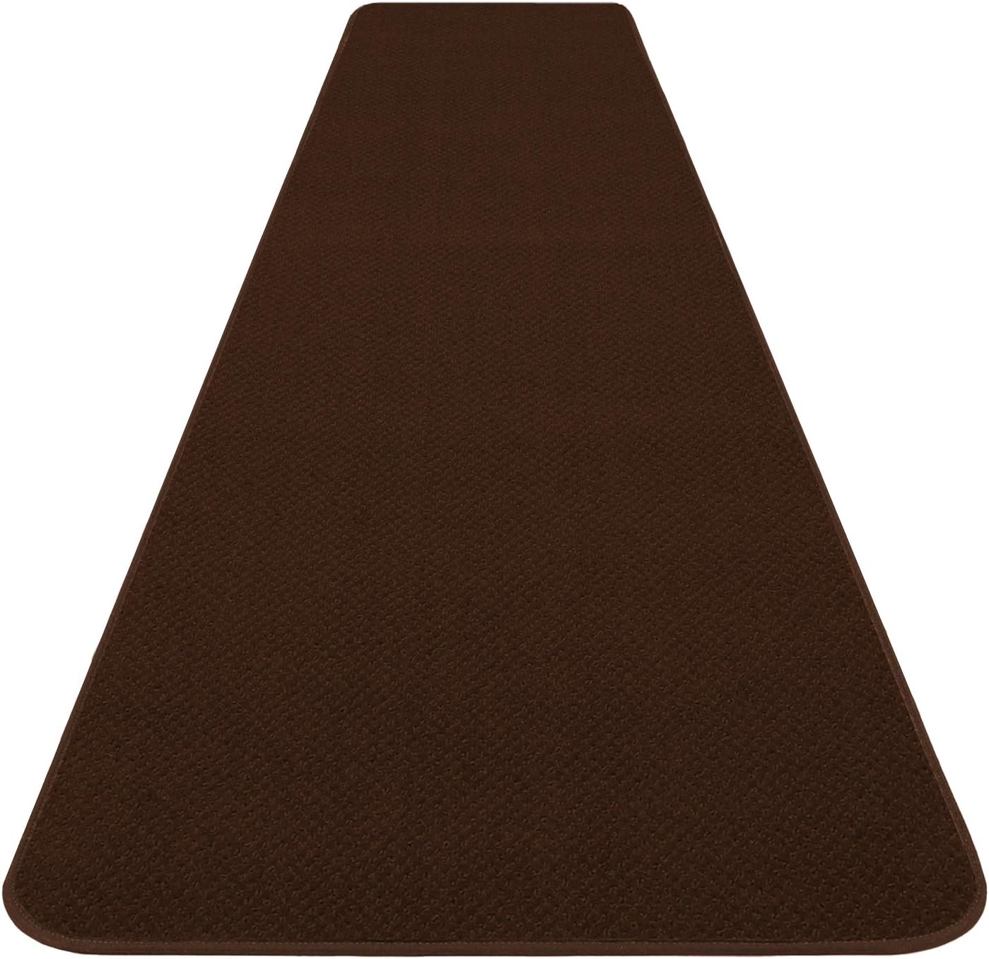 House, Home and More Skid-Resistant Carpet Runner - Chocolate Brown - 4 Feet X 27 Inches
