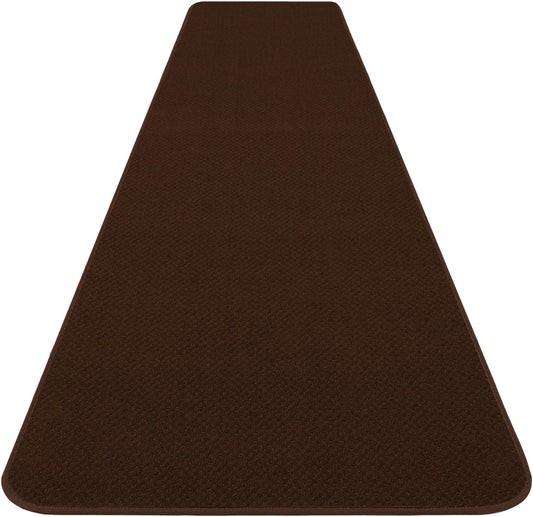 House, Home and More Skid-Resistant Carpet Runner - Chocolate Brown - 4 Feet X 27 Inches