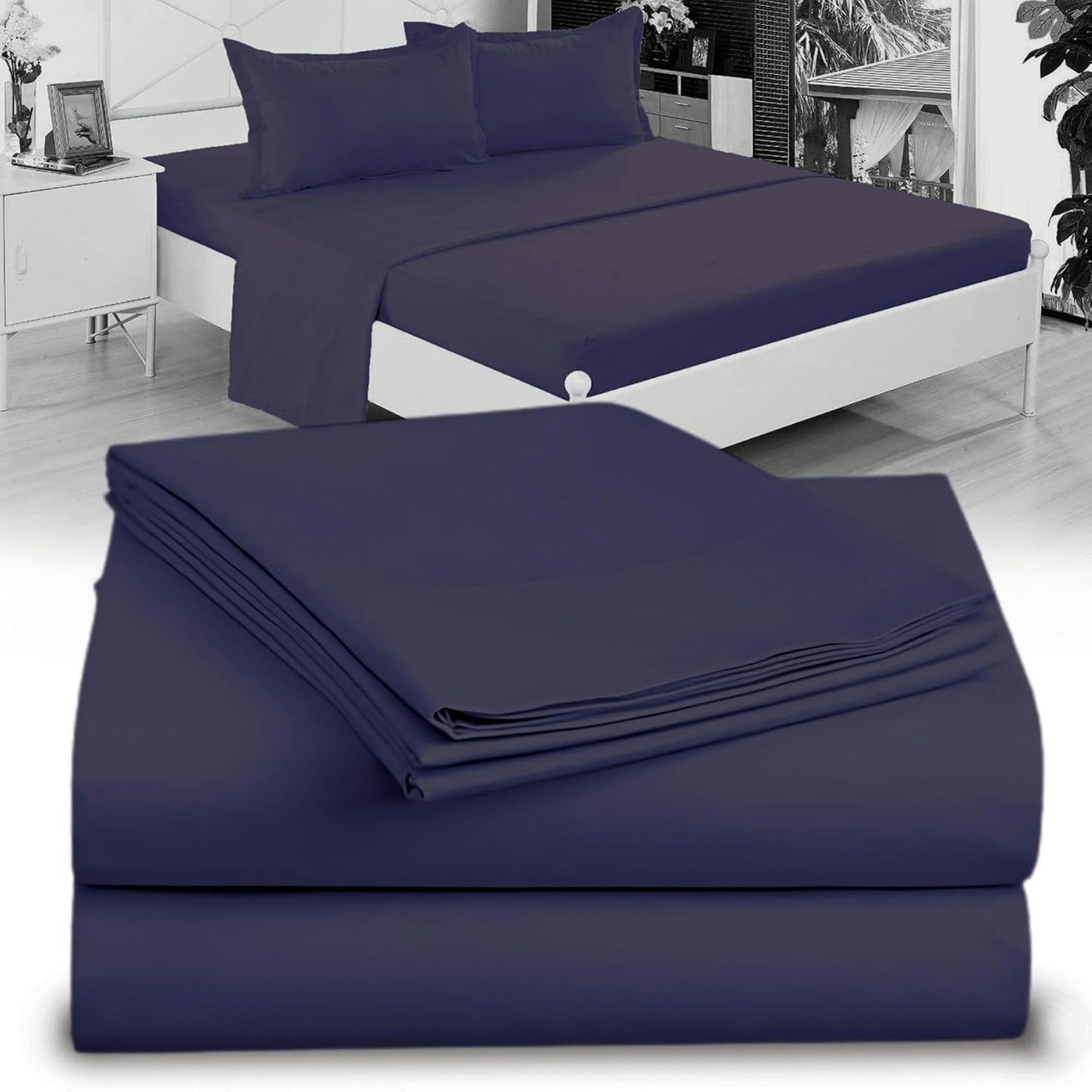 Full XL 100% Microfiber Double Brushed Sheet Set - Extra-Soft, Breathable & Wrinkle-Free - 15" Deep Pockets, 54" x 80" - Ideal for Extra Long Full Beds - 4PC Set (Full XL, White)