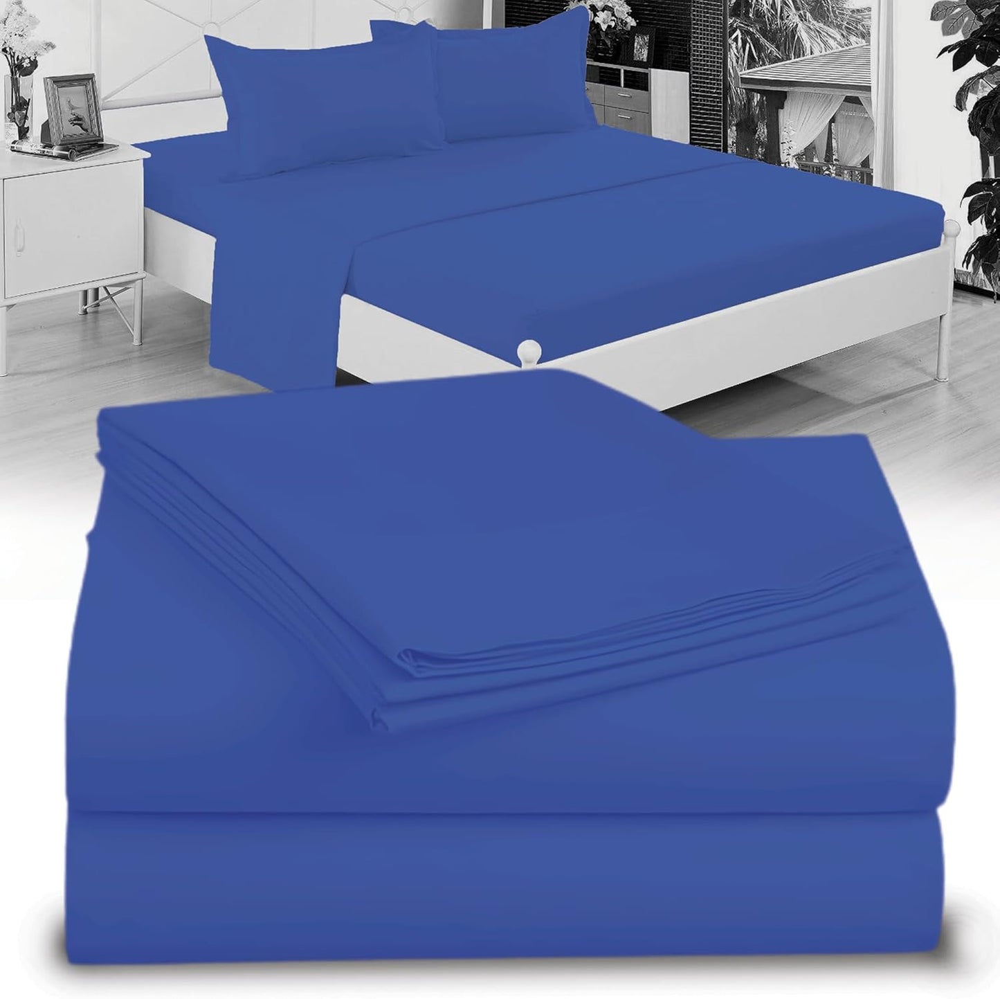 Full XL 100% Microfiber Double Brushed Sheet Set - Extra-Soft, Breathable & Wrinkle-Free - 15" Deep Pockets, 54" x 80" - Ideal for Extra Long Full Beds - 4PC Set (Full XL, White)