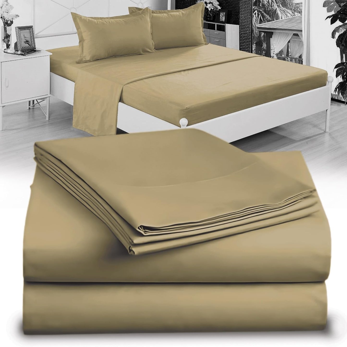 Full XL 100% Microfiber Double Brushed Sheet Set - Extra-Soft, Breathable & Wrinkle-Free - 15" Deep Pockets, 54" x 80" - Ideal for Extra Long Full Beds - 4PC Set (Full XL, White)