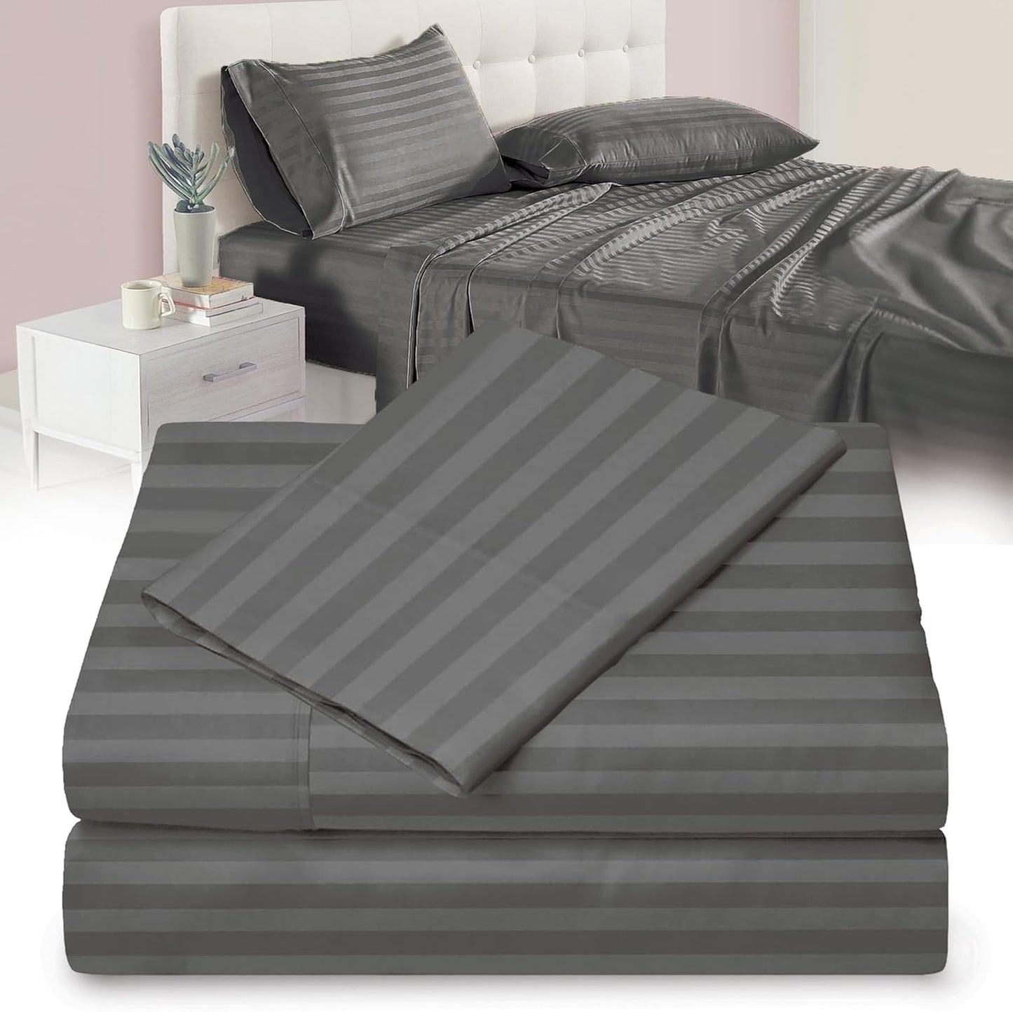 Full XL 100% Microfiber Double Brushed Sheet Set - Extra-Soft, Breathable & Wrinkle-Free - 15" Deep Pockets, 54" x 80" - Ideal for Extra Long Full Beds - 4PC Set (Full XL, White)