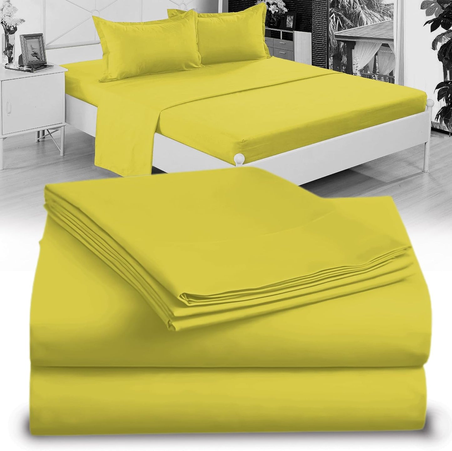 Full XL 100% Microfiber Double Brushed Sheet Set - Extra-Soft, Breathable & Wrinkle-Free - 15" Deep Pockets, 54" x 80" - Ideal for Extra Long Full Beds - 4PC Set (Full XL, White)