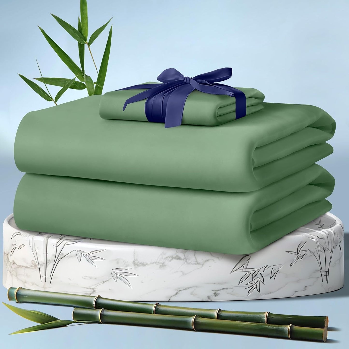 DECOLURE 100% Viscose Derived from Bamboo Sheets King Size 4pcs - Ultra Soft & Luxuriously Cooling, 17" Deep Pocket, Double Stitching, Perfect for Hot Sleepers - King Bed Sheets (White)
