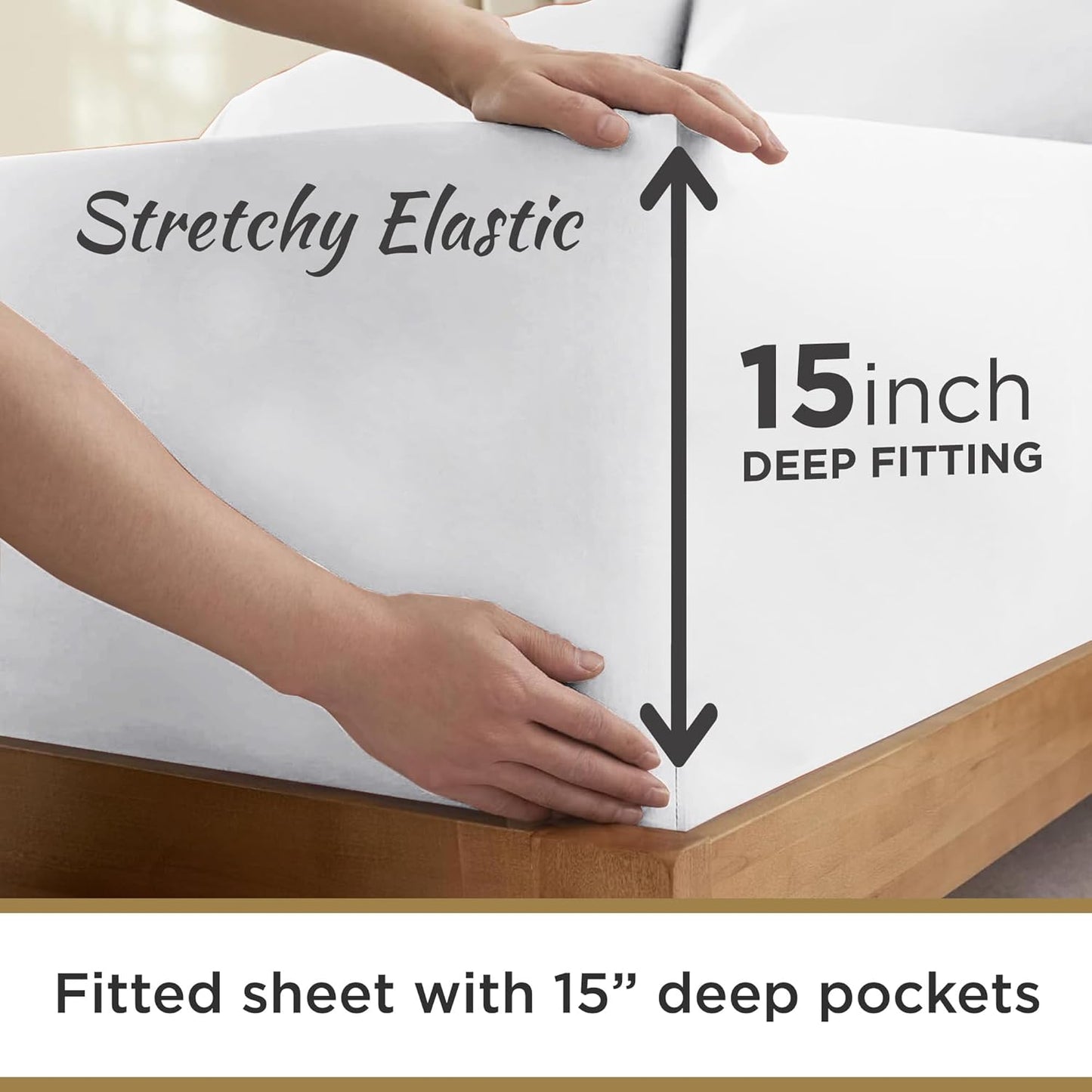 Full XL 100% Microfiber Double Brushed Sheet Set - Extra-Soft, Breathable & Wrinkle-Free - 15" Deep Pockets, 54" x 80" - Ideal for Extra Long Full Beds - 4PC Set (Full XL, White)