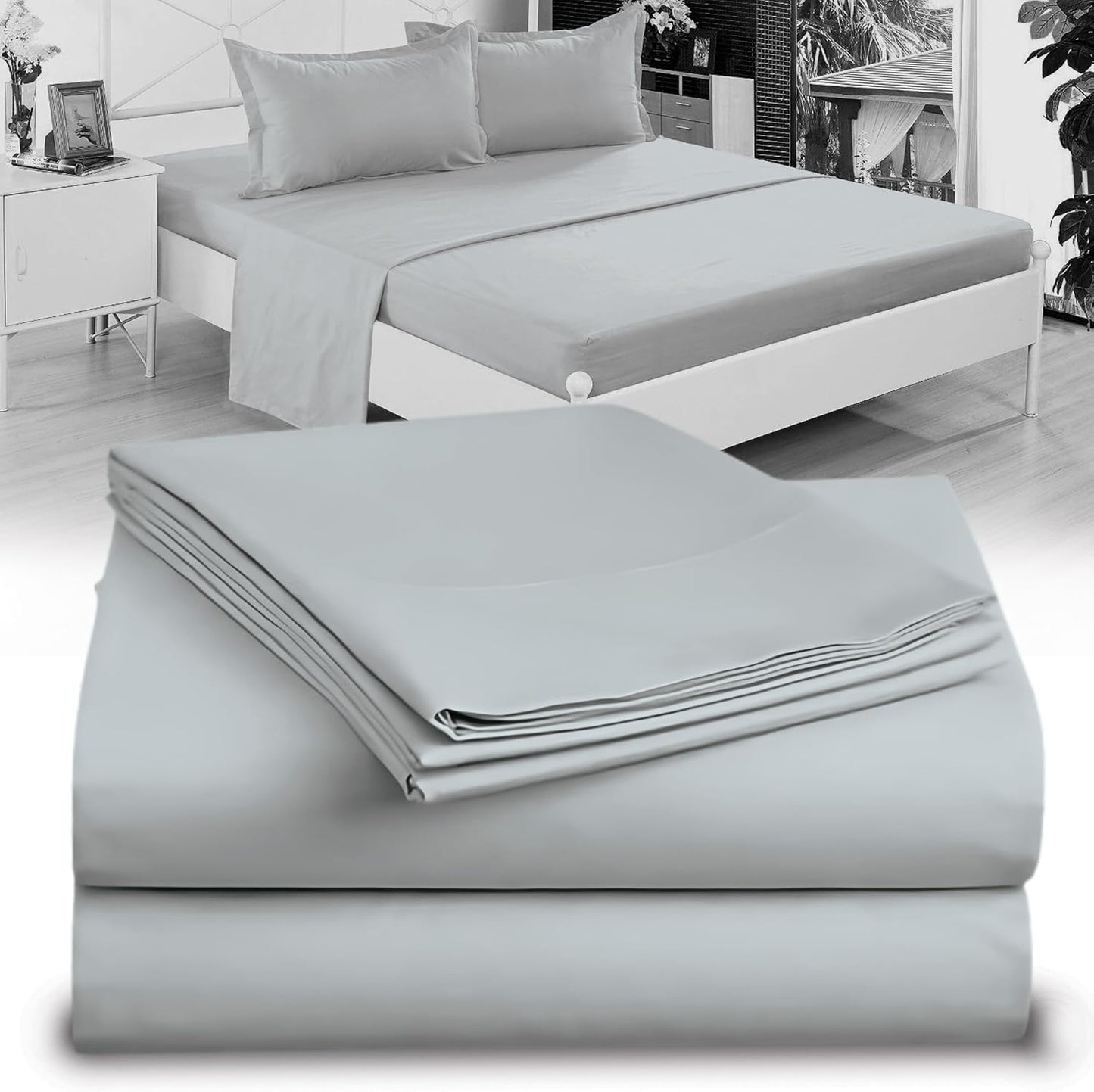 Full XL 100% Microfiber Double Brushed Sheet Set - Extra-Soft, Breathable & Wrinkle-Free - 15" Deep Pockets, 54" x 80" - Ideal for Extra Long Full Beds - 4PC Set (Full XL, White)