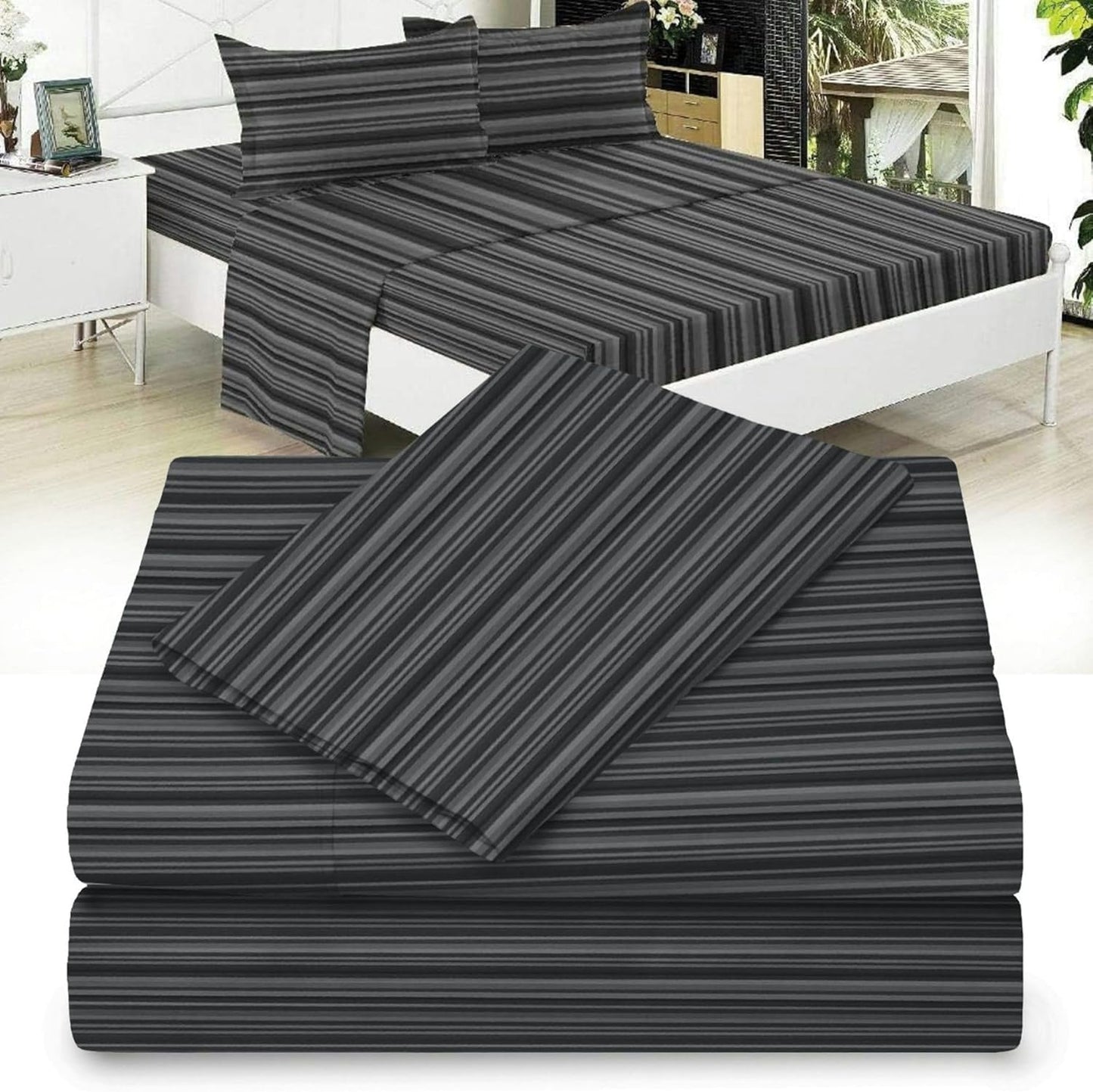 Full XL 100% Microfiber Double Brushed Sheet Set - Extra-Soft, Breathable & Wrinkle-Free - 15" Deep Pockets, 54" x 80" - Ideal for Extra Long Full Beds - 4PC Set (Full XL, White)