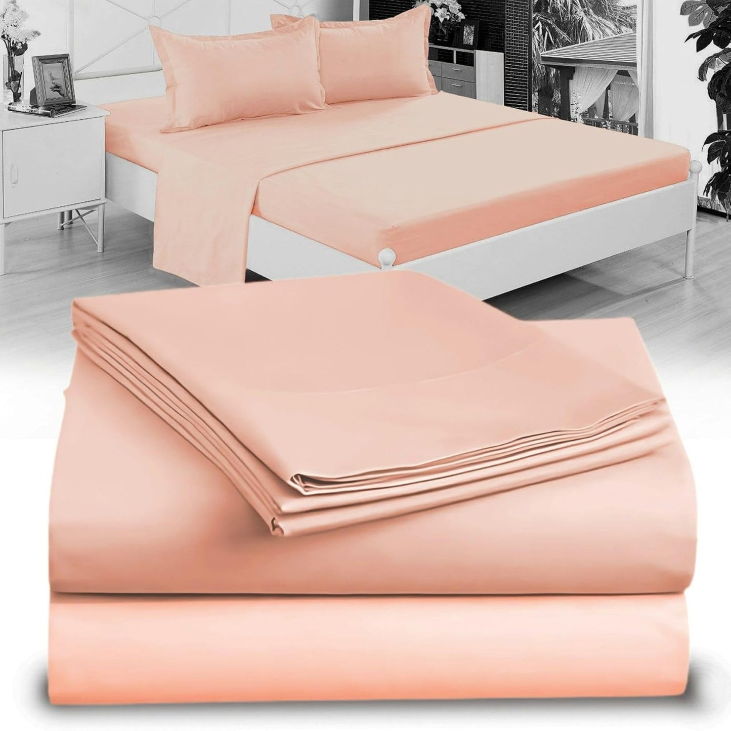 Full XL 100% Microfiber Double Brushed Sheet Set - Extra-Soft, Breathable & Wrinkle-Free - 15" Deep Pockets, 54" x 80" - Ideal for Extra Long Full Beds - 4PC Set (Full XL, White)