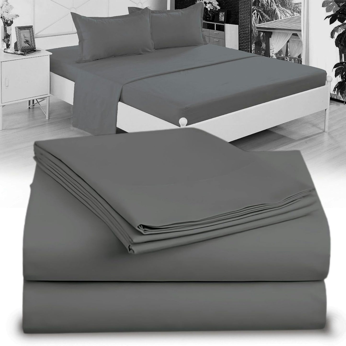 Full XL 100% Microfiber Double Brushed Sheet Set - Extra-Soft, Breathable & Wrinkle-Free - 15" Deep Pockets, 54" x 80" - Ideal for Extra Long Full Beds - 4PC Set (Full XL, White)