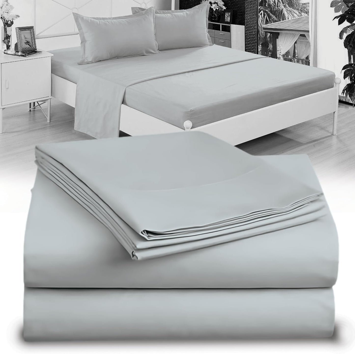 Full XL 100% Microfiber Double Brushed Sheet Set - Extra-Soft, Breathable & Wrinkle-Free - 15" Deep Pockets, 54" x 80" - Ideal for Extra Long Full Beds - 4PC Set (Full XL, White)