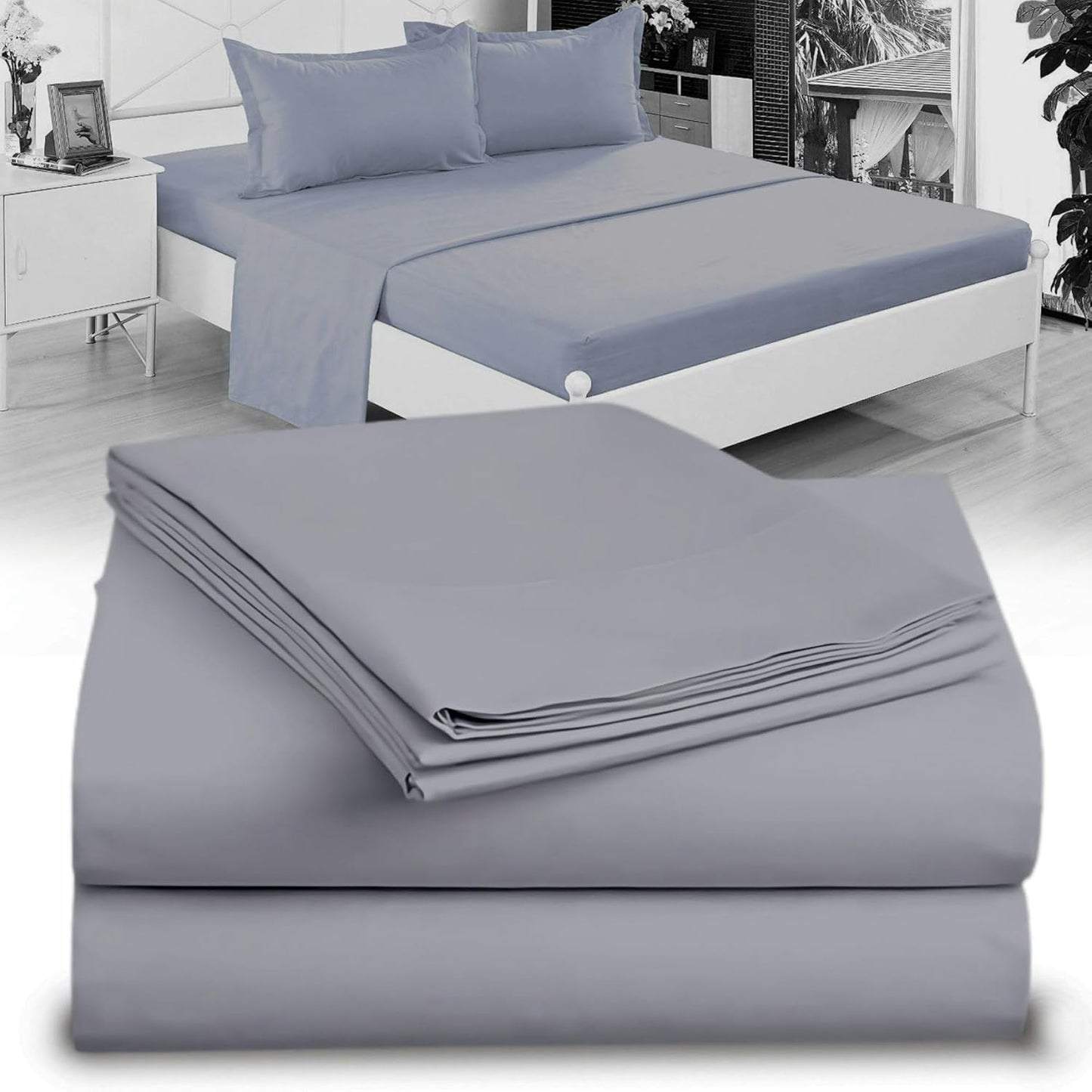 Full XL 100% Microfiber Double Brushed Sheet Set - Extra-Soft, Breathable & Wrinkle-Free - 15" Deep Pockets, 54" x 80" - Ideal for Extra Long Full Beds - 4PC Set (Full XL, White)