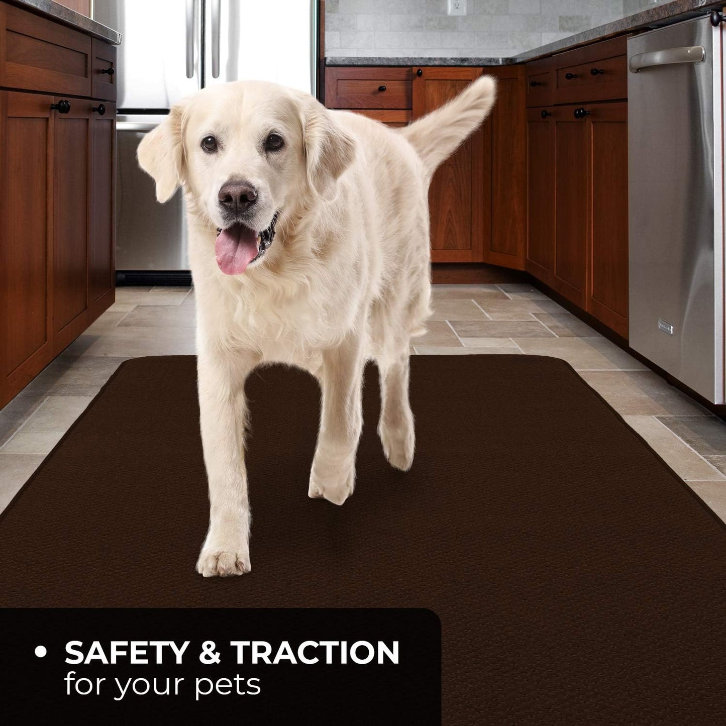 House, Home and More Skid-Resistant Carpet Runner - Chocolate Brown - 4 Feet X 27 Inches