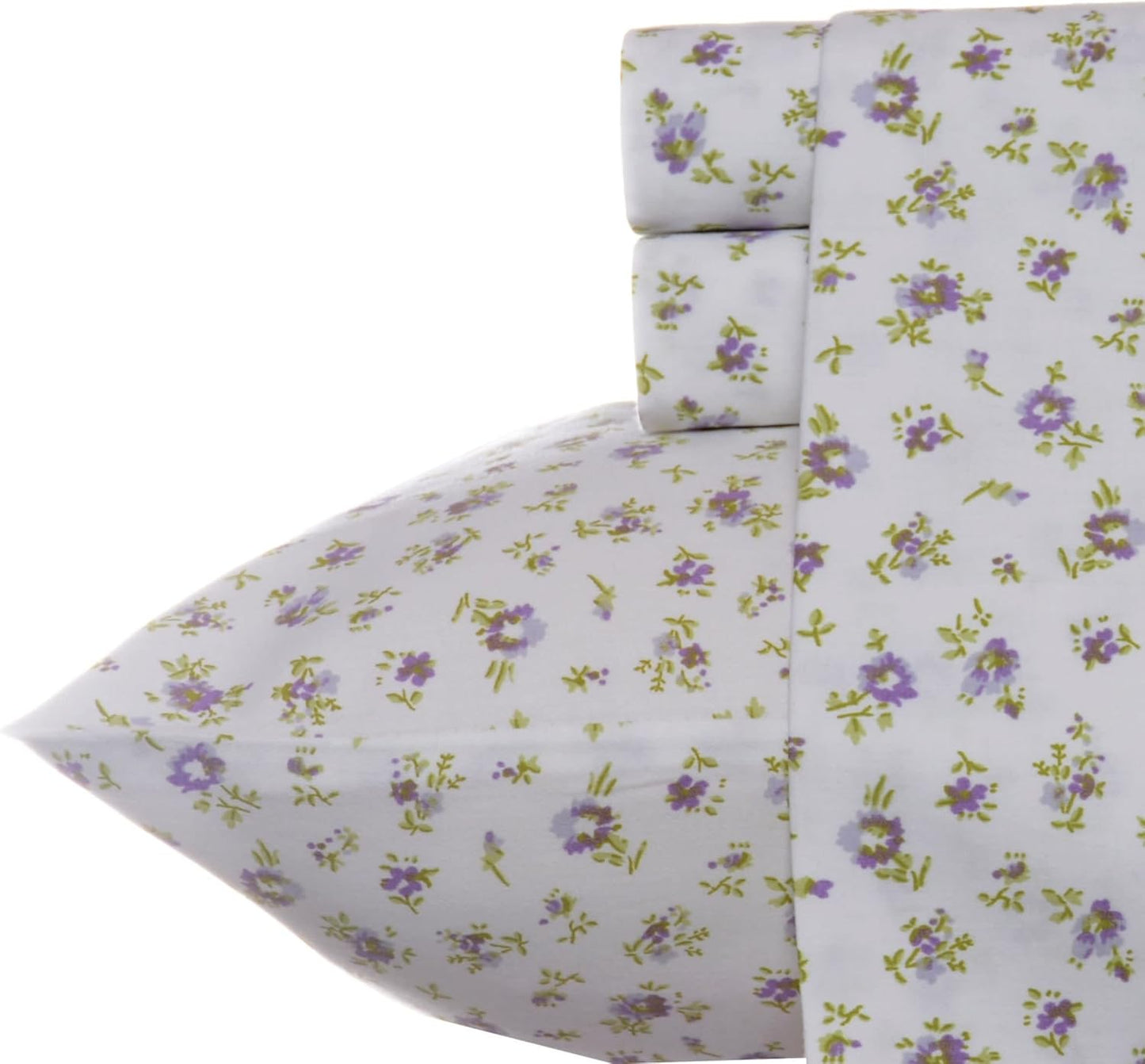 Laura Ashley - Queen Bed Sheets, Smooth & Silky Sateen Cotton Bedding with Matching Pillowcases, Deep Pocket, Oeko-Tex Certified (Ramona Blue)