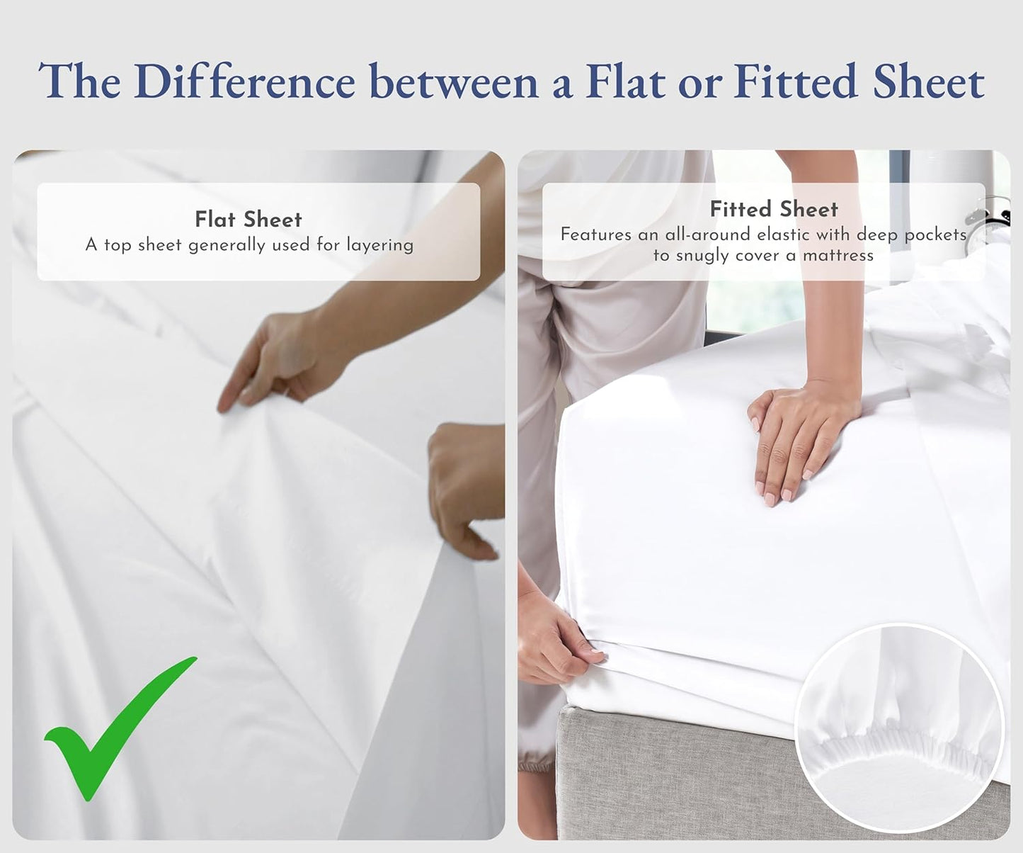 California Design Den Queen Size Flat Bed Sheet Only - Soft 400 Thread Count 100% Cotton Sheet Sateen, Breathable, Durable and Cooling Bed Sheets - Bright White
