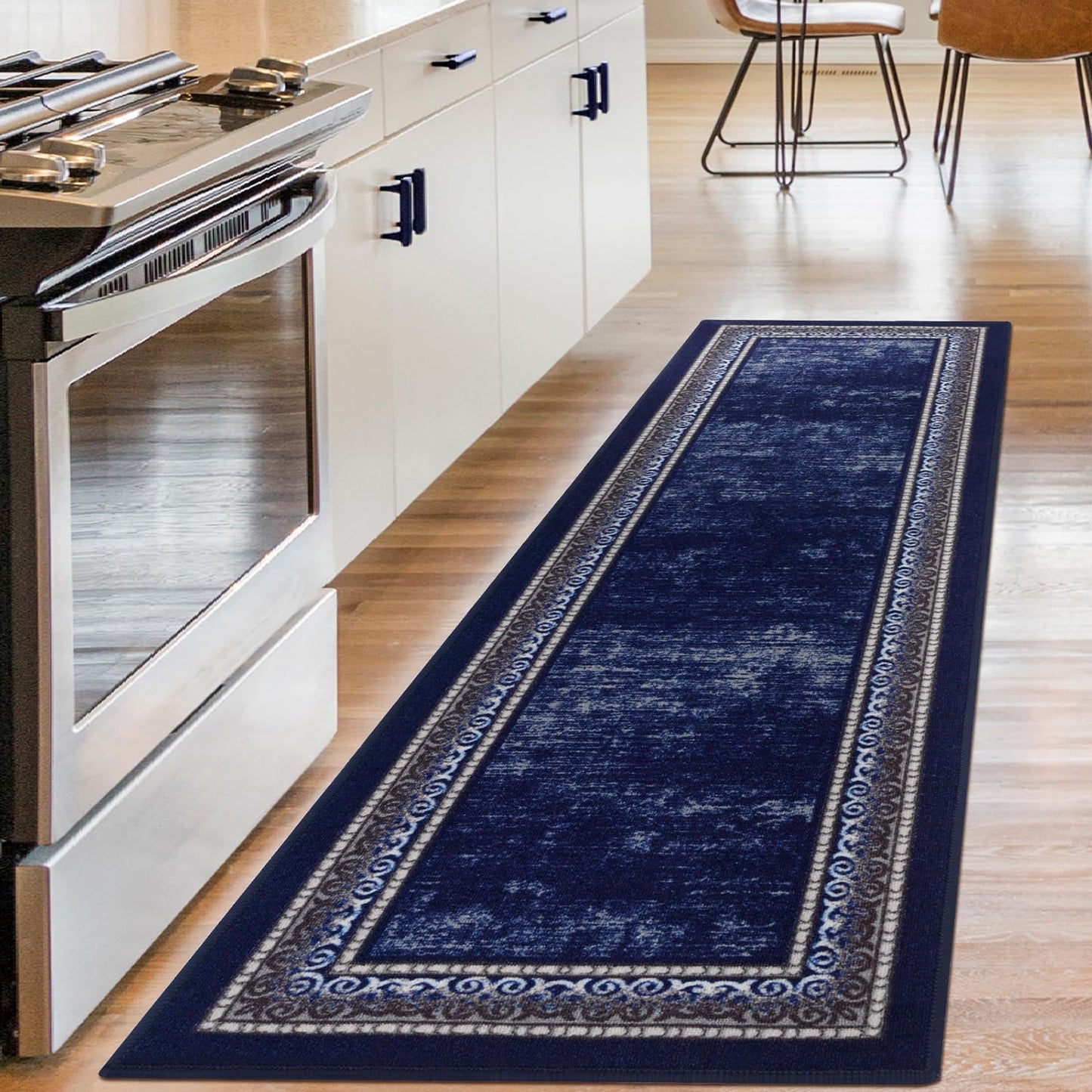 Antep Rugs Alfombras Bordered Modern 5x7 Non-Slip (Non-Skid) Low Pile Rubber Backing Indoor Area Rug (Maroon Red, 5' x 7')